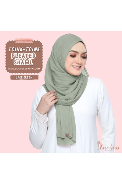 Pleated shawl - sage green Pleated shawl - sage green